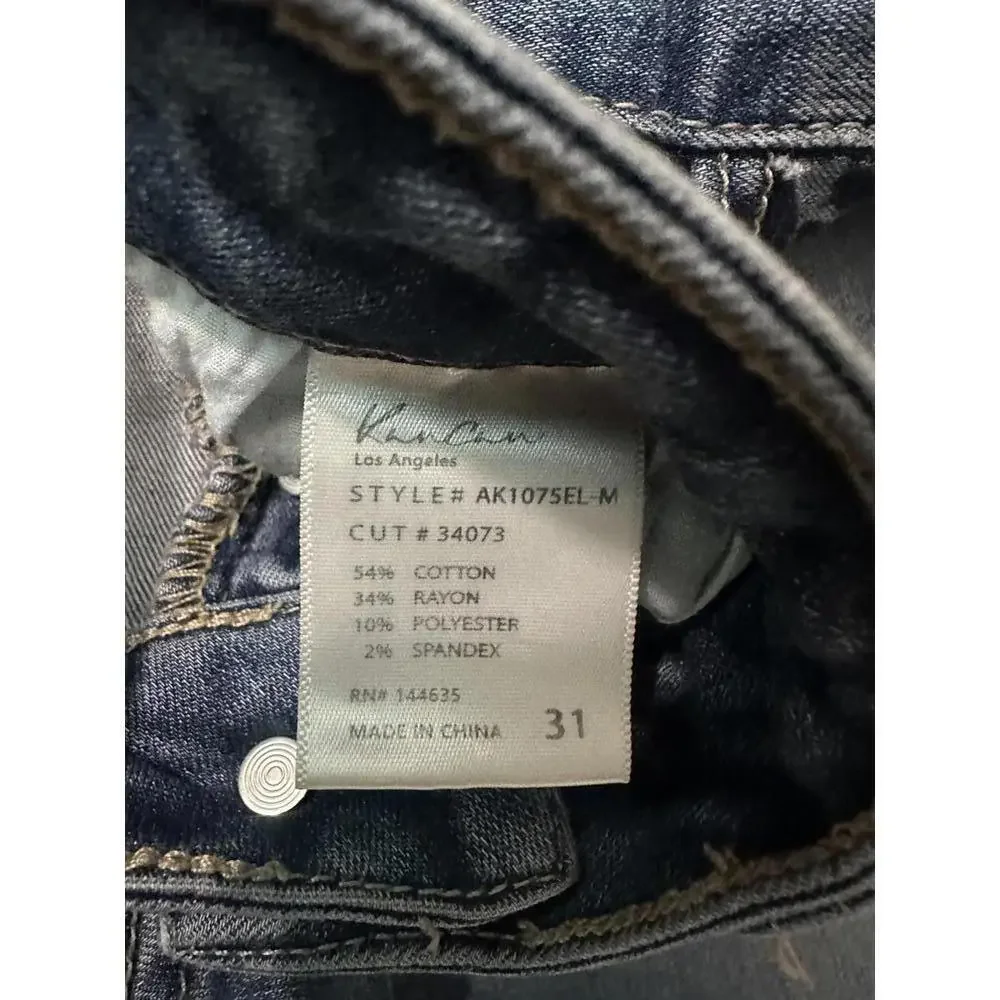 KanCan medium wash high-rise button fly cropped jeans Size 31
